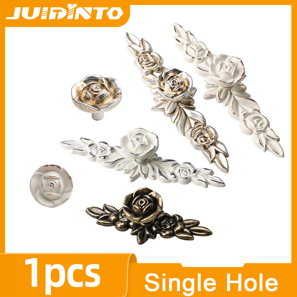 Furniture Hardware Paint - JUIDINTO ตู้เฟอร์นิเจอร์จับโลหะผสมสังกะสีสไตล์ยุโรปสีตู้ตู้เสื้อผ้าห้องครัวเฟอร์นิเจอร์ฮาร์ดแวร์ Handle