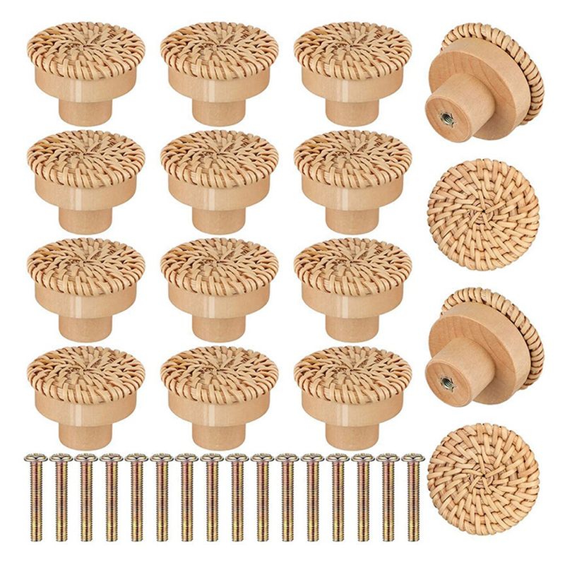 Furniture Hardware Paint - ABLQ ที่จับไม้ ที่จับลิ้นชักหวายบีช ที่จับเฟอร์นิเจอร์ตู้เสื้อผ้า ที่จับประตูตู้ ที่จับลิ้นชัก