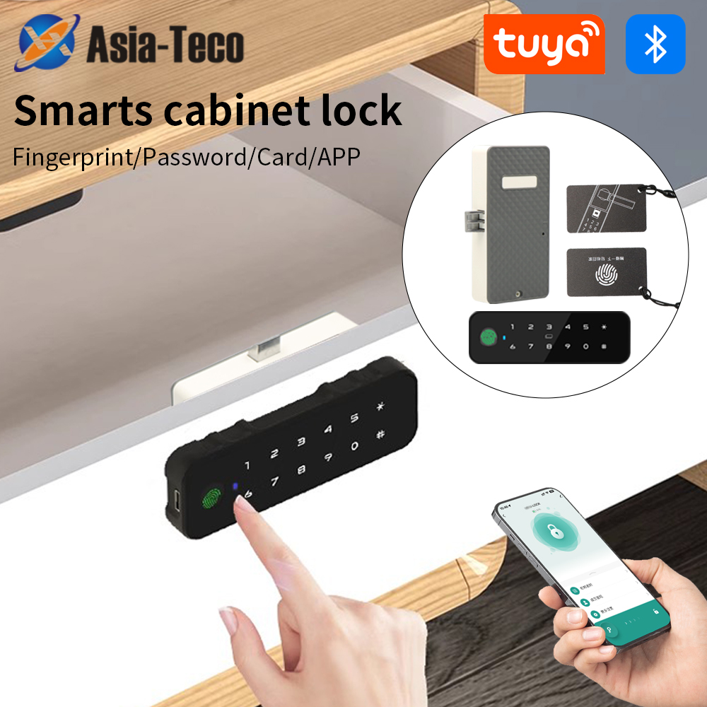 Furniture Hardware Tools - Tuya บลูทูธสมาร์ทตู้ไม้ล็อคลายนิ้วมือ App รีโมทคอนโทรล Keyless การ์ดปลดล็อคประตู