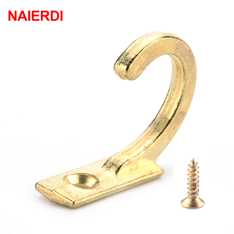 Furniture Hardware Bolts - NAIERDI 10PCS ขนาดเล็กโบราณ Hooks แขวนผนังหัวเข็มขัดโค้งฮอร์นล็อค Clasp
