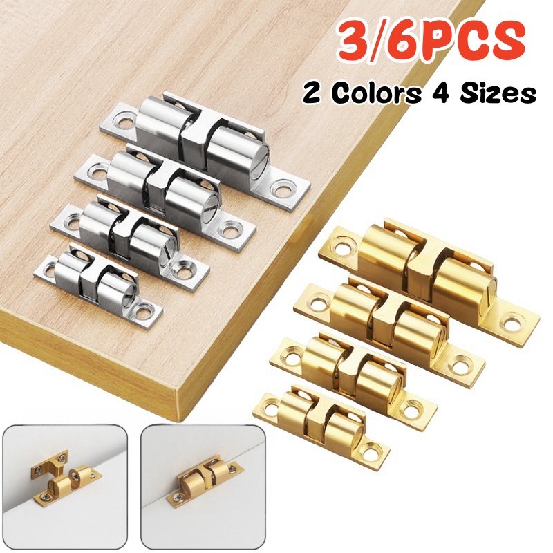 Furniture Hardware Bolts - 3/6pcs ตู้ตู้เสื้อผ้าประตู Ball Catch,ทองเหลือง Double Roller