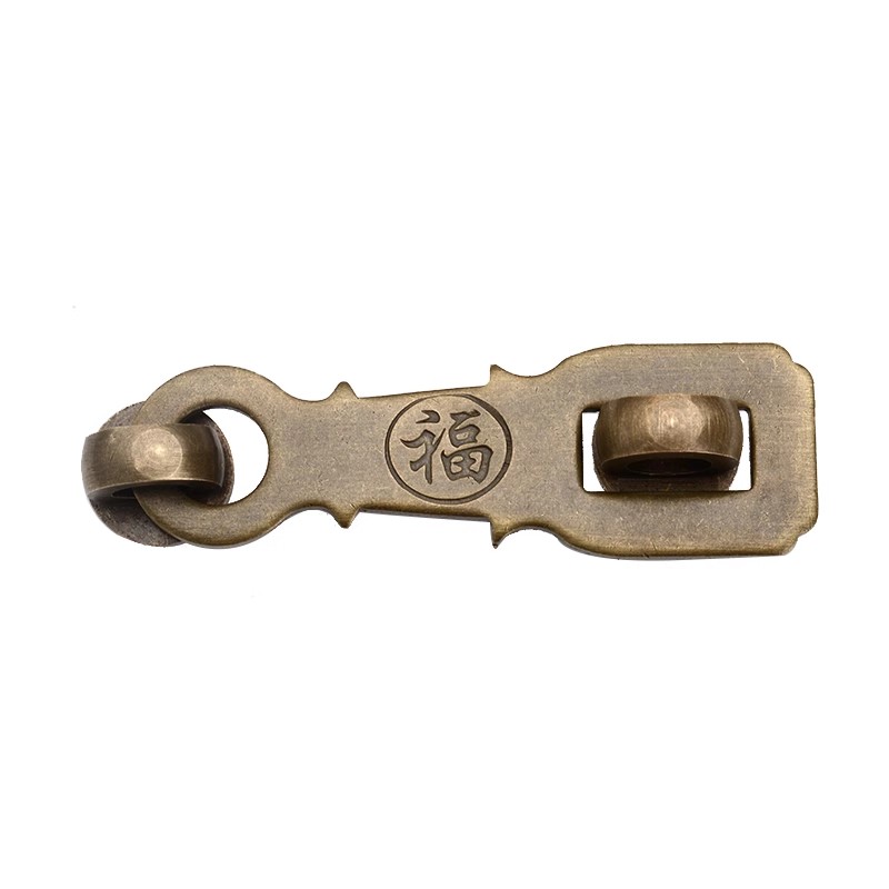 Furniture Hardware Bolts - FU เฟอร์นิเจอร์ประตูทองเหลือง Hasp ตู้ล็อคหัวเข็มขัดโบราณลิ้นชัก Bolt Garden
