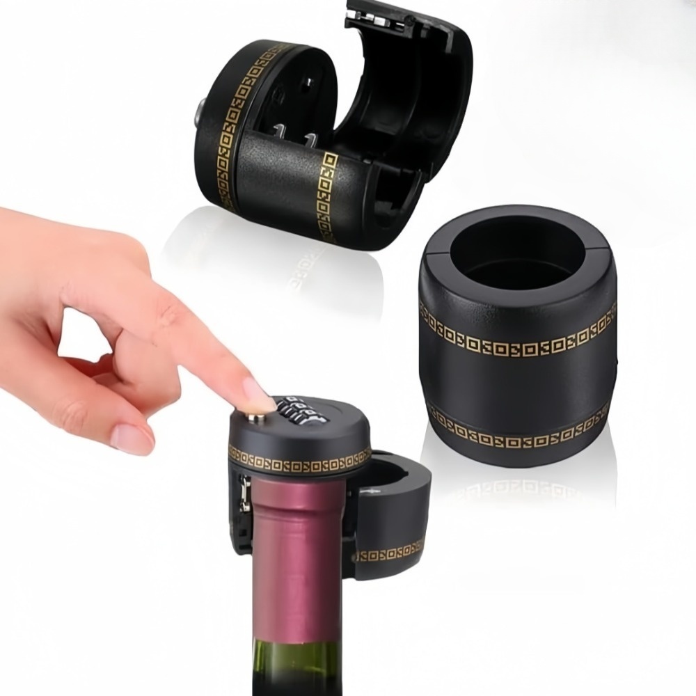Furniture Hardware Locks - ตัวล็อคขวดไวน์แบบใช้ซ้ำได้ พร้อมรหัสล็อค 3 หลักขนาดเล็กสำหรับปิดผนึกขวดไวน์ที่บ้าน อุปกรณ์ปิดผนึกสุญญากาศสำหรับเฟอร์นิเจอร์และฮาร์ดแวร์
