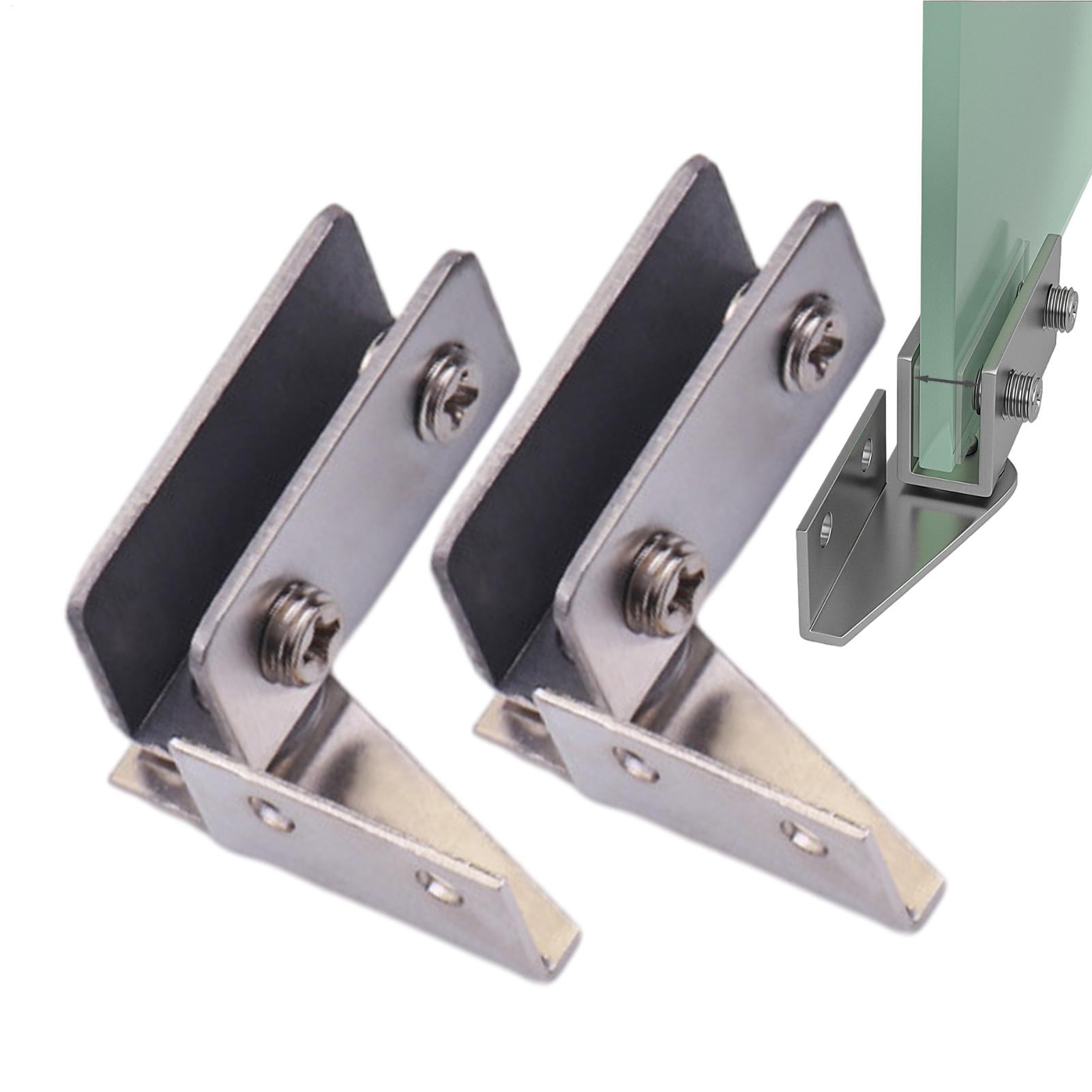Furniture Hardware Display - บานพับกระจกแบบไม่เจาะรู 2 ชิ้น บานพับตู้โชว์ บานพับตู้ไวน์แบบหมุน คลิปยึดกระจก