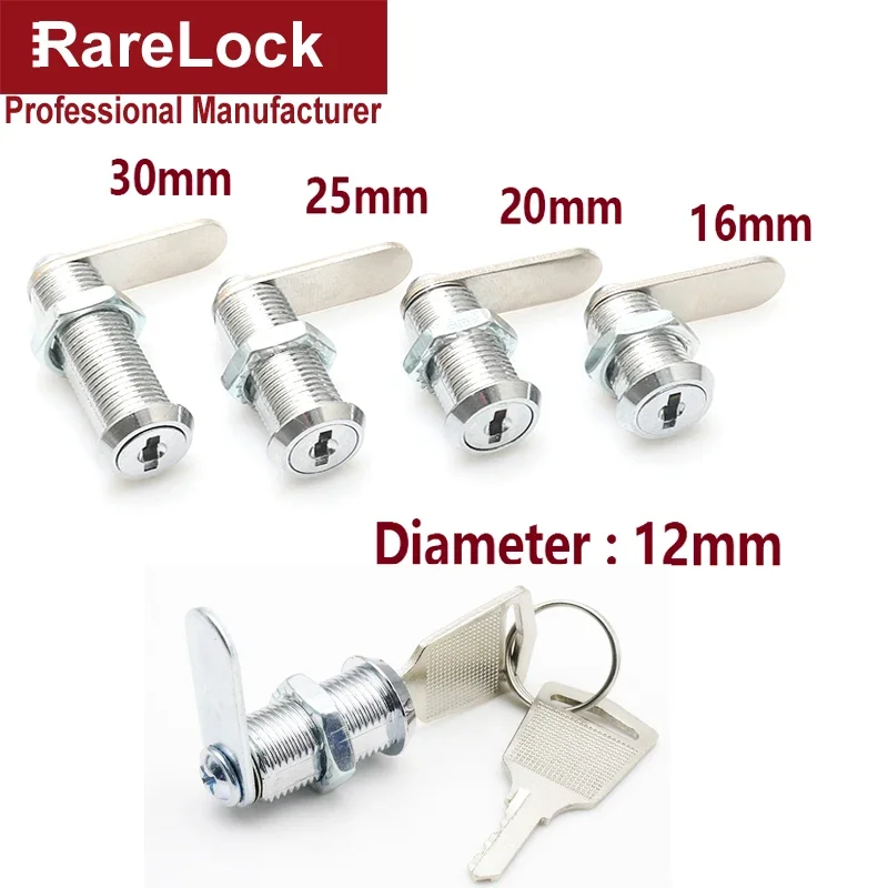 Furniture Hardware Cam Lock - ล็อคลูกเบี้ยวขนาดเล็กที่มี2คีย์เส้นผ่าศูนย์กลาง12มมโลหะผสมสังกะสีติดตั้งง่ายสำหรับตู้มีลิ้นชักอุปกรณ์เหล็กเครื่องตกแต่งบ้าน G1 rarelock