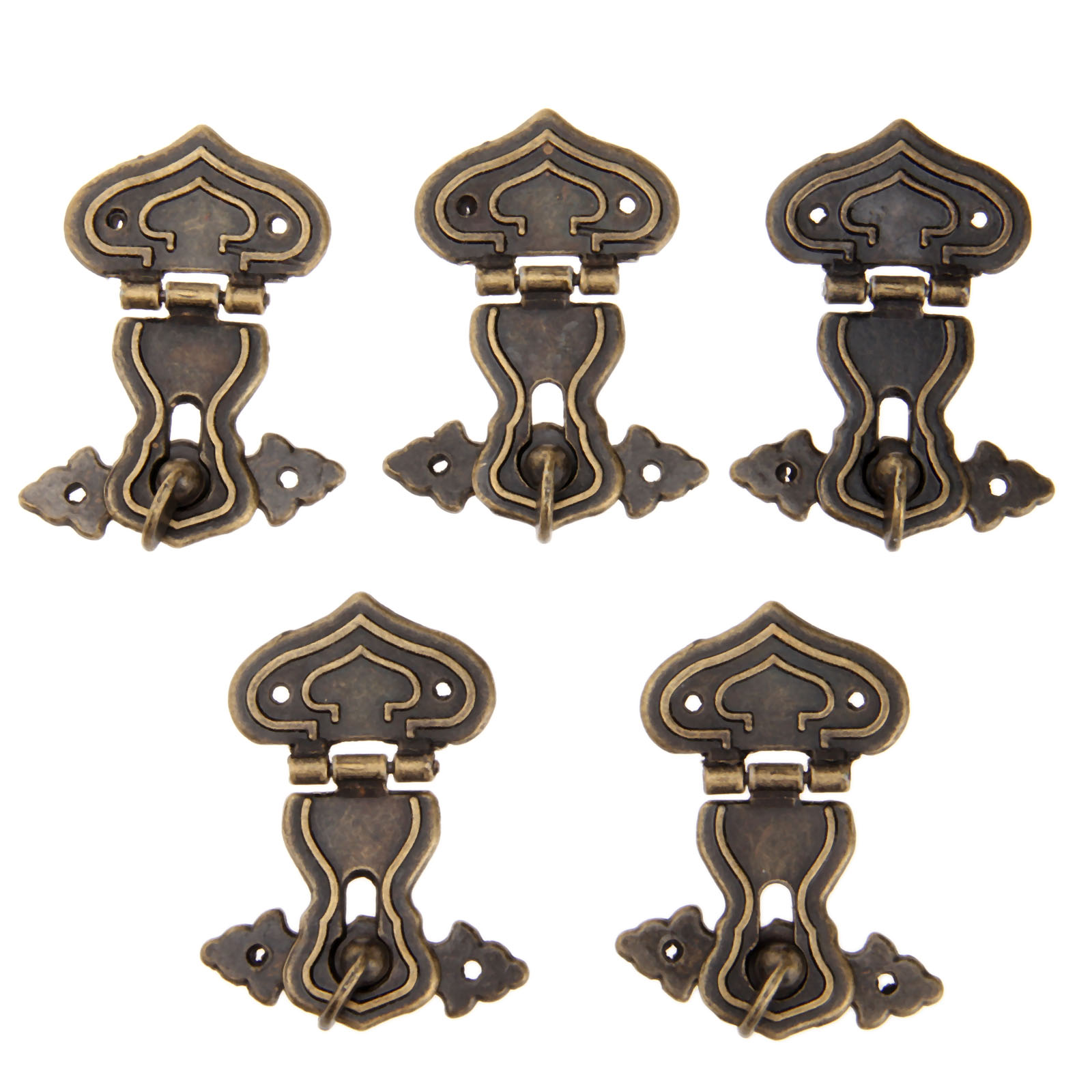 Furniture Hardware Tools - 5Pcs 63X47มม.โบราณล็อคโลหะตกแต่ง Hasps Hook ของขวัญกล่องเครื่องประดับไม้กุญแจสกรู Vintage