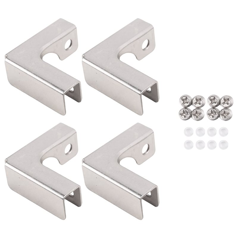 Furniture Hardware Paint - ABUI-4 ชิ้น คลิปยึดกระจกแบบ L ตัวเชื่อมกระจก 2