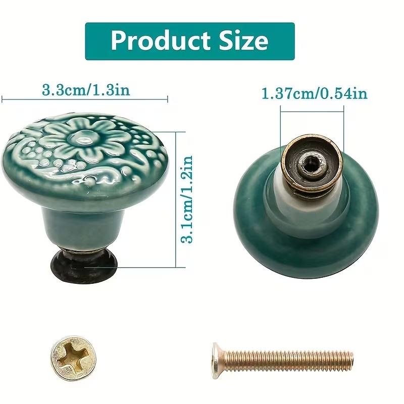 ลูกบิดตู้เซรามิก 12 ชิ้น, ลายด - Furniture Hardware Tools บทวิจารณ์และราคา