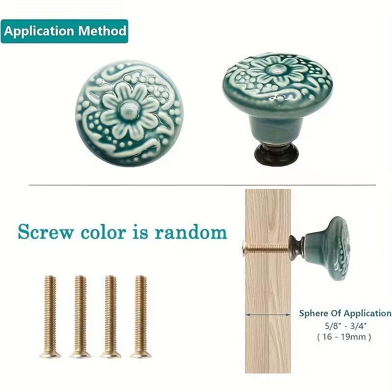 ลูกบิดตู้เซรามิก 12 ชิ้น, ลายด - Furniture Hardware Tools บทวิจารณ์และราคา