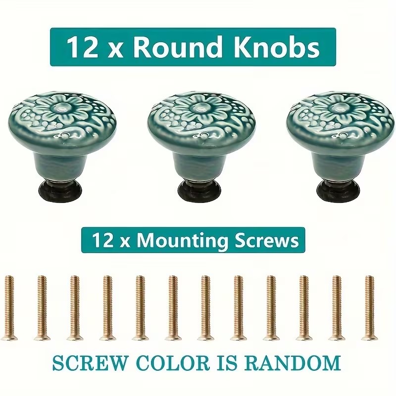 ลูกบิดตู้เซรามิก 12 ชิ้น, ลายด - Furniture Hardware Tools บทวิจารณ์และราคา